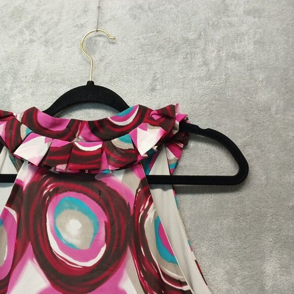 PRIVATE GALLERY Dress Size M(8-10) Women Sleeveless V-neck Chiffon Knit lining - Picture 12 of 14